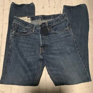 Boys Abercrombie jeans size 14 dark wash button fly guc